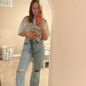 forever 21 blue ripped jeans